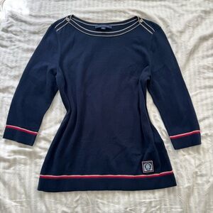 Navy blue Tommy Hilfiger cotton sweater